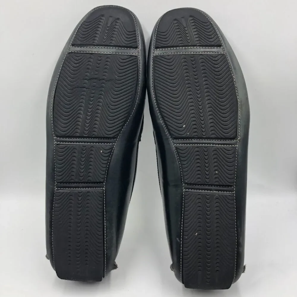 Peter Millar Men's Black Leather Slip On Loafers Driving Shoes Size 11.5M Brazil